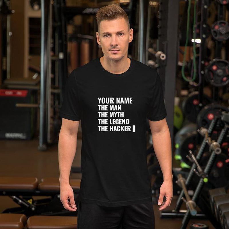 THE LEGEND THE HACKER - Short-Sleeve Unisex T-Shirt (white text) Regular price $44.00 Sale price $37.00