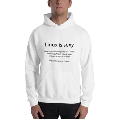 Linux is sexy - Hooded Sweatshirt (Black text)