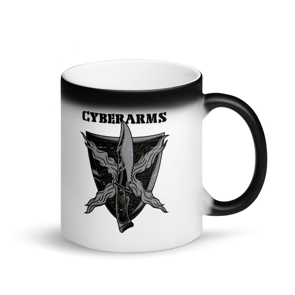 CyberArms - Matte Black Magic Mug (black design no text)