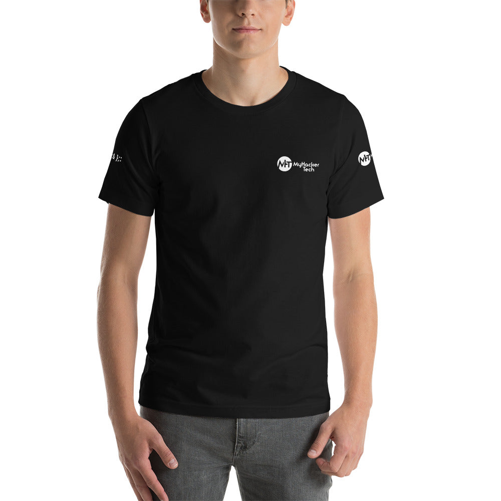 Linux Hackers - Bash Fork Bomb - White Text Short-Sleeve Unisex T-Shirt ( with all sides design)