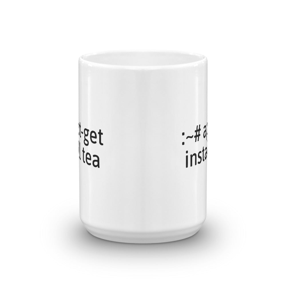 "apt-get install tea" Hacker Mug (White)