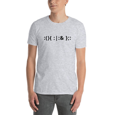 Linux Hackers - Bash Fork Bomb - Black Text Short-Sleeve Unisex T-Shirt