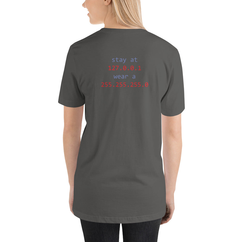stay at at home, wear a mask - Short-Sleeve Unisex T-Shirt (with back design)