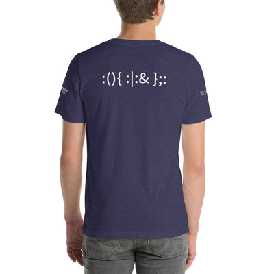 Linux Hackers - Bash Fork Bomb - White Text Short-Sleeve Unisex T-Shirt ( with all sides design)