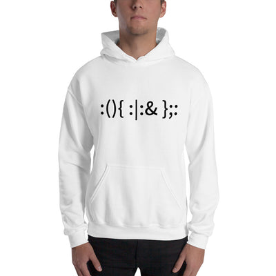 Linux Hackers - Bash Fork Bomb - Hooded Sweatshirt (Black text)