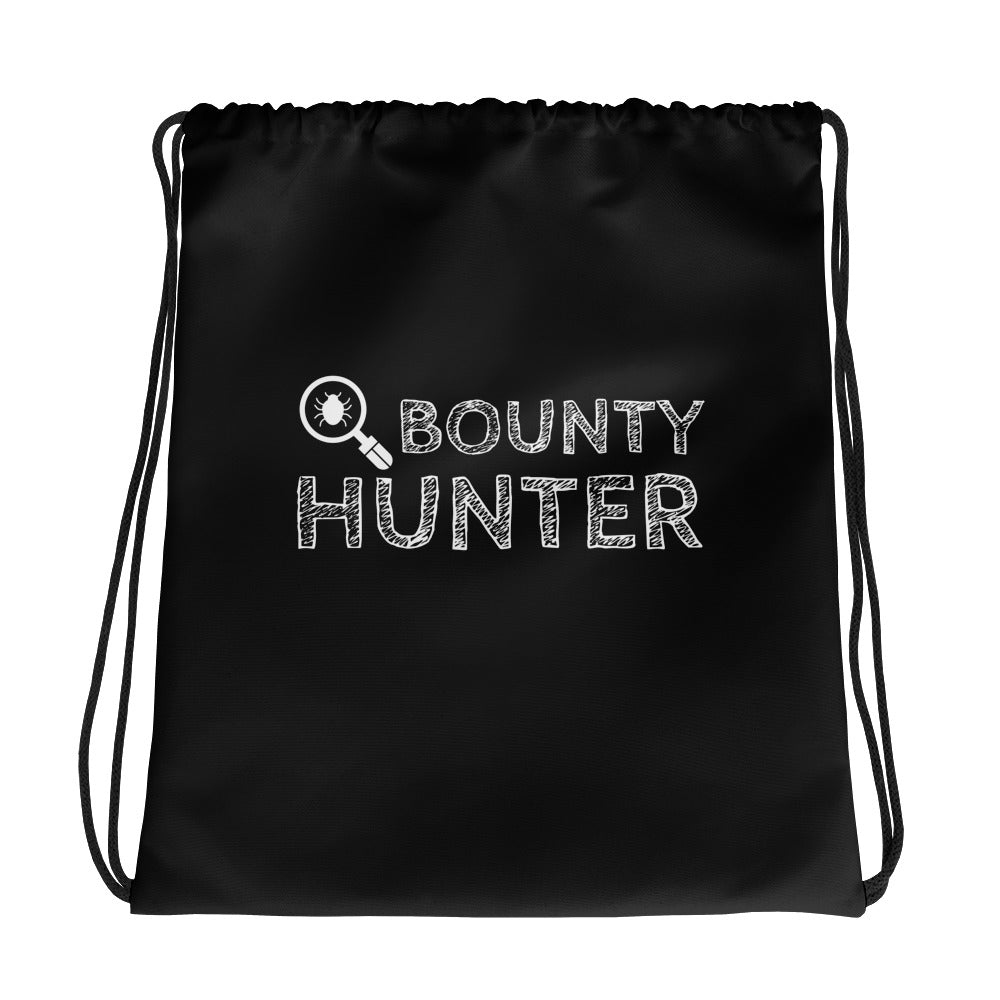 Bug bounty hunter - Drawstring bag (white text)