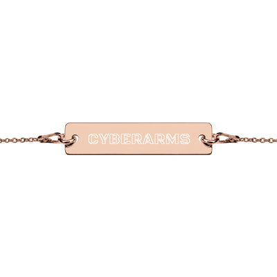 CyberArms - Engraved Silver Bar Chain Bracelet (outlined)