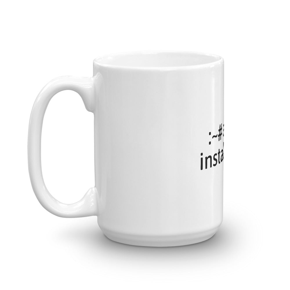 "apt-get install coffee" Hacker Mug (White)