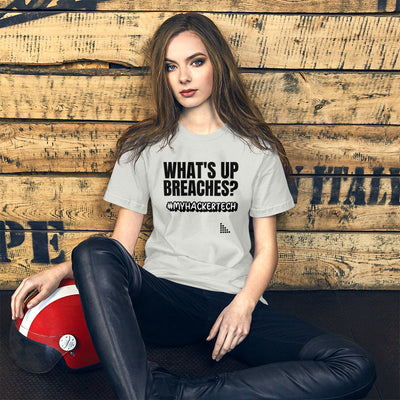 What's up breaches?  - Short-Sleeve Unisex T-Shirt (black text)