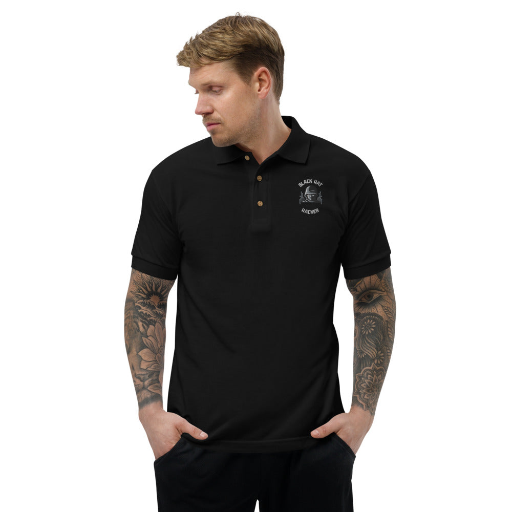 Black Hat Hacker - Embroidered Polo Shirt