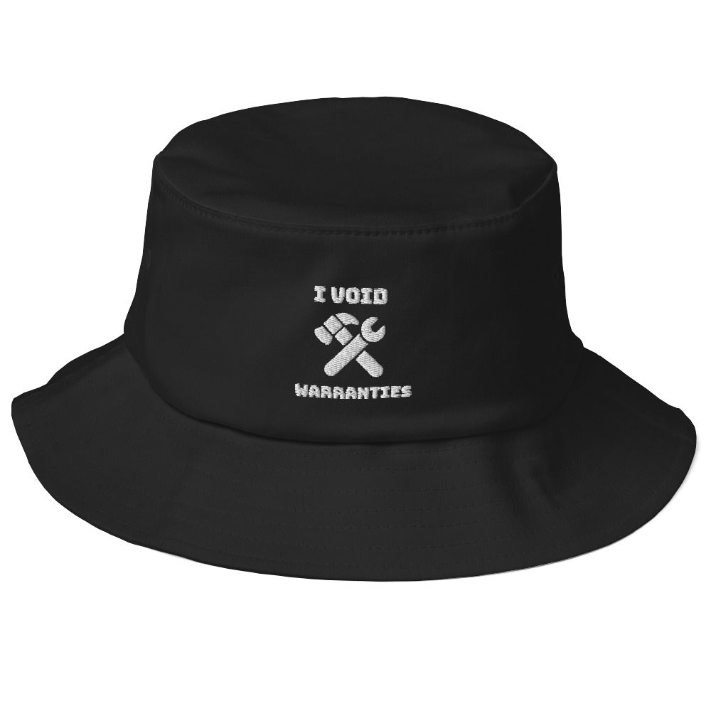 I void warranties - Old School Bucket Hat (white text)