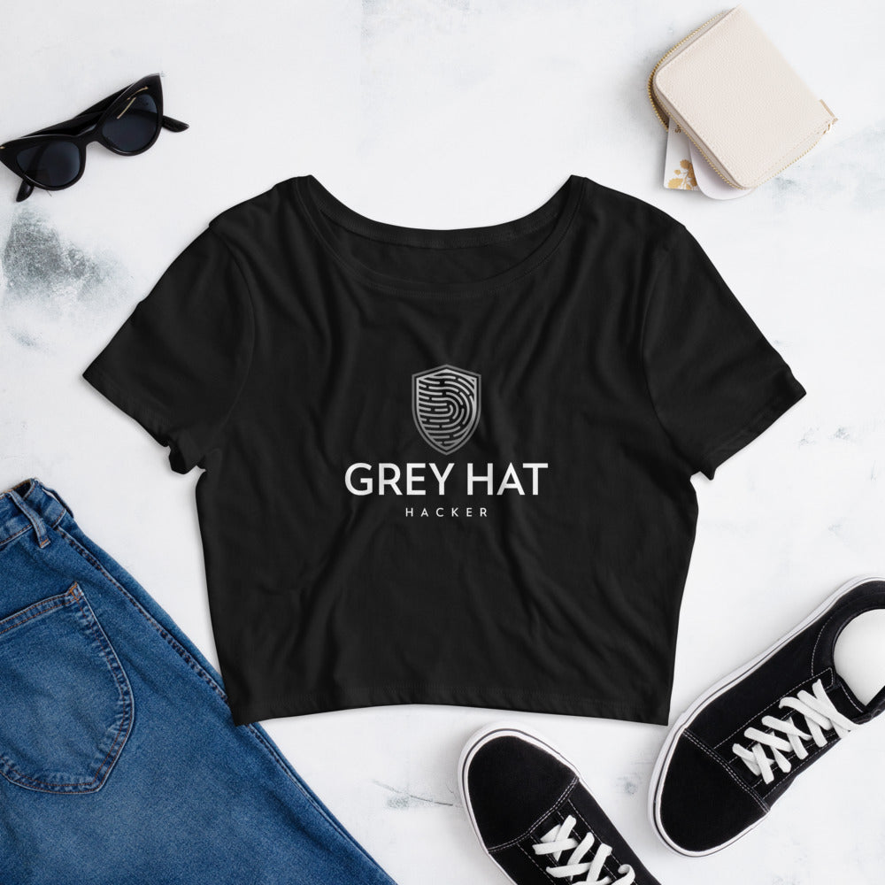 Grey Hat Hacker v1 - Women’s Crop Tee