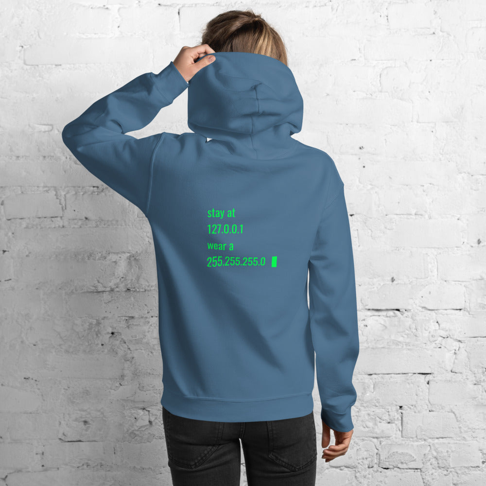 stay at at home, wear a mask v2 - Unisex Hoodie (with back design)