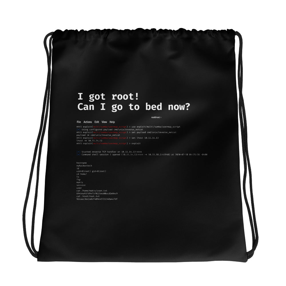 I got root! Can I go to bed now? - Drawstring bag