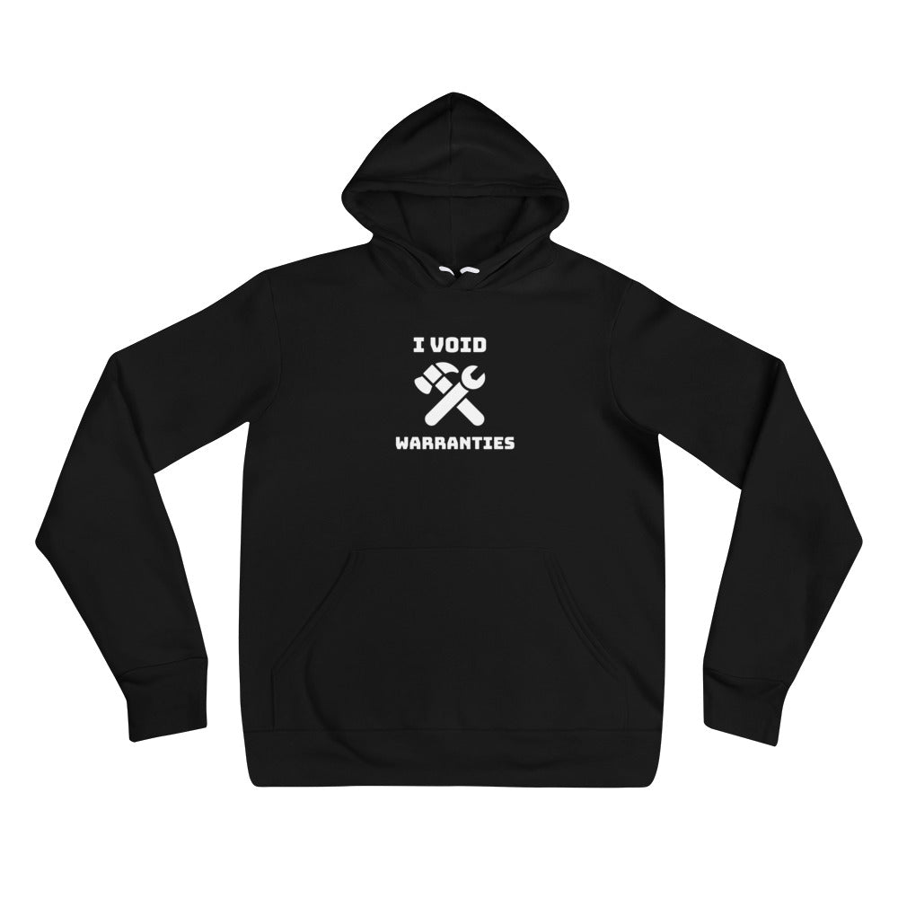 I void warranties - Unisex hoodie (white text)