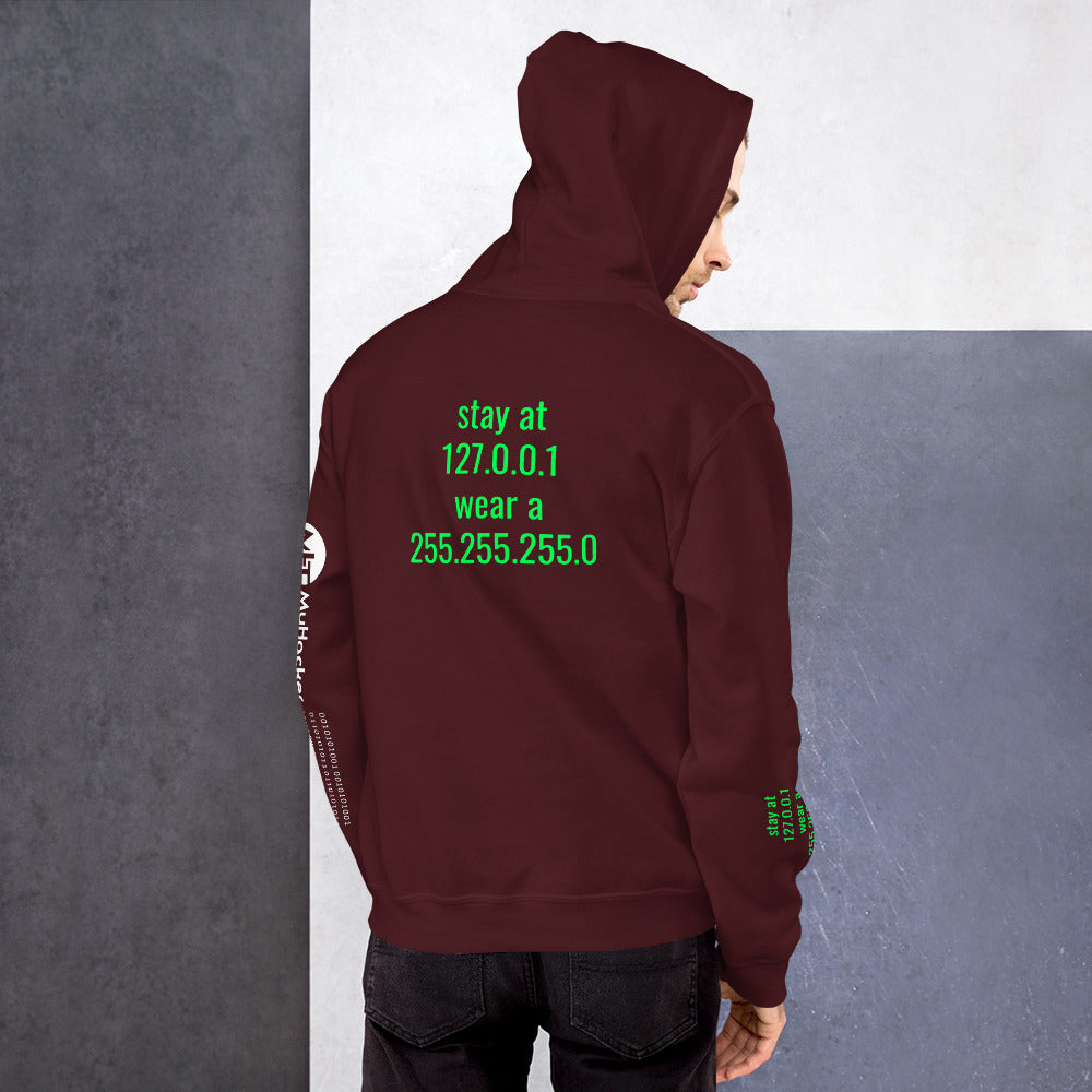 stay at at home, wear a mask - Unisex Hoodie (with all sides design )