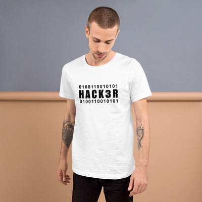 0100110010101 Hack3r - Short-Sleeve Unisex T-Shirt (black text)