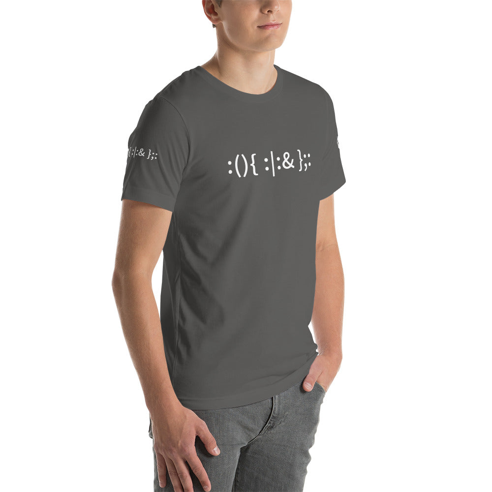 Linux Hackers - Bash Fork Bomb - Text Short-Sleeve Unisex T-Shirt