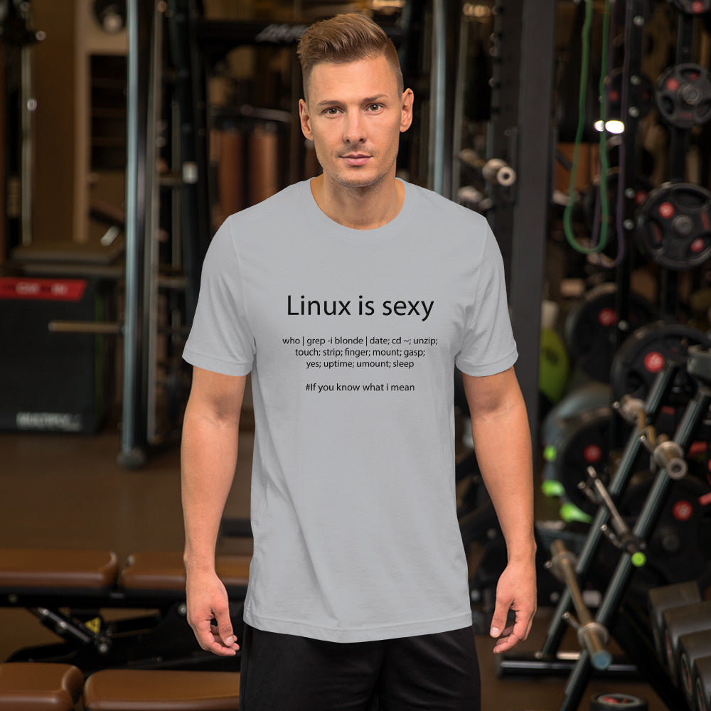 Linux is sexy - Short-Sleeve Unisex T-Shirt (Black text)
