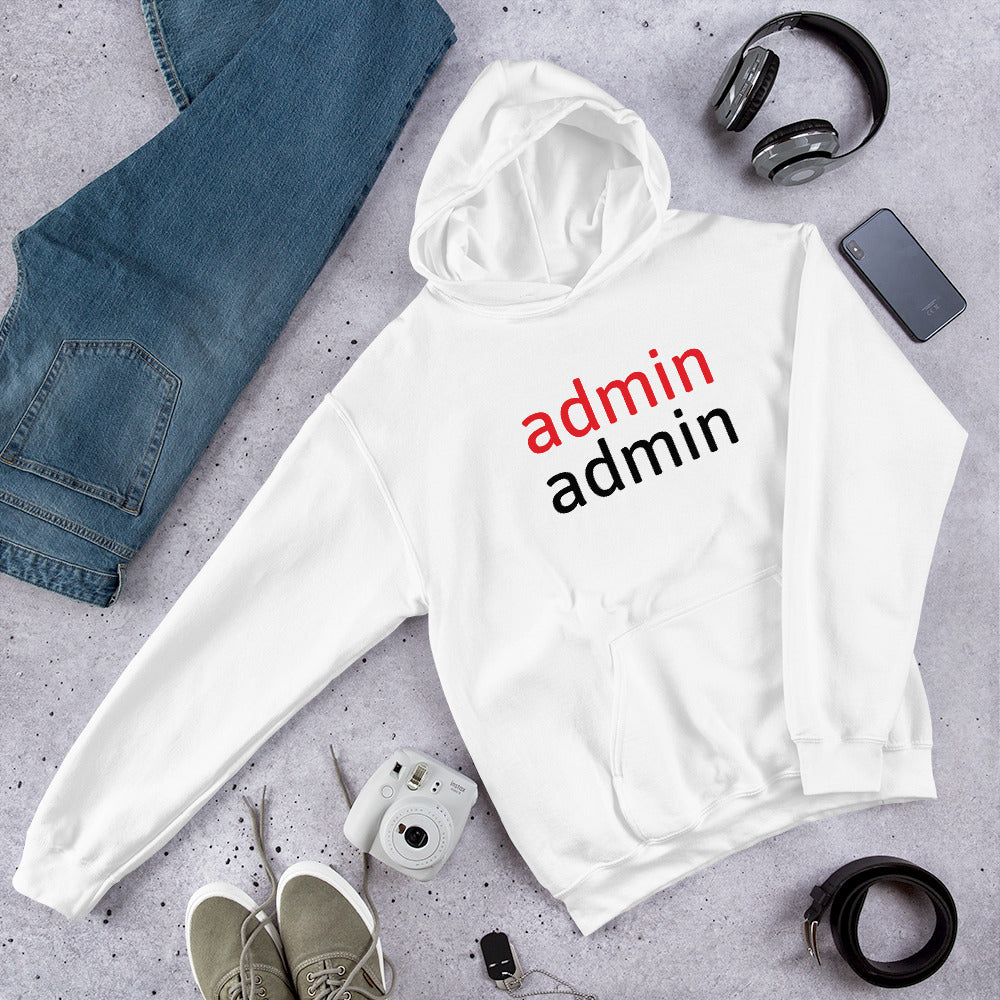 admin admin - Hooded Sweatshirt (black text)