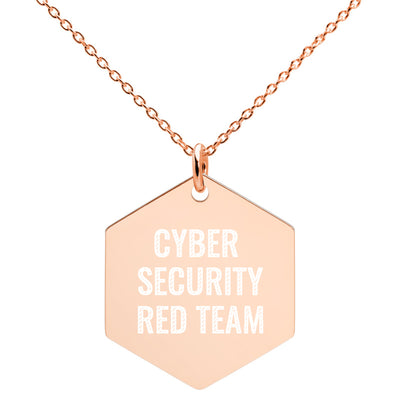 Cyber Security Red Team - Engraved Silver Hexagon Necklace