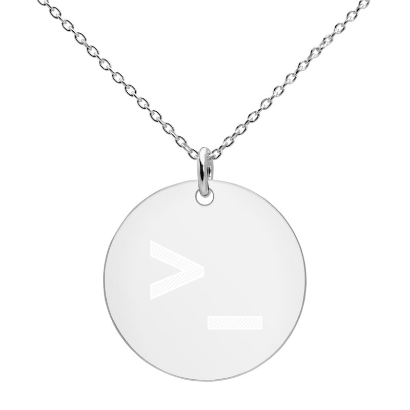 CLI - Engraved Silver Disc Necklace
