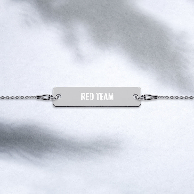 Cyber Security Red team - Engraved Silver Bar Chain Bracelet
