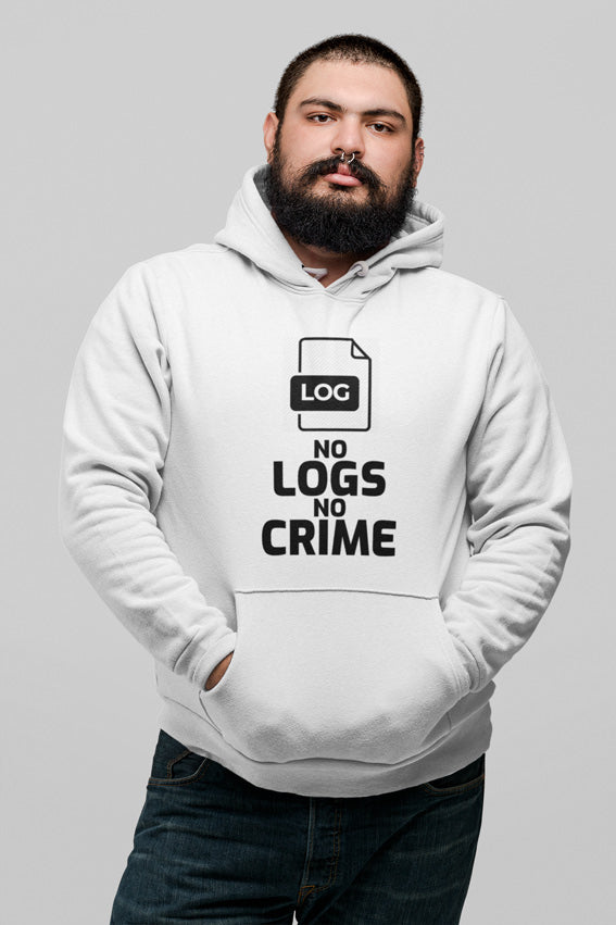No logs no crime - Unisex Hoodie (black text)