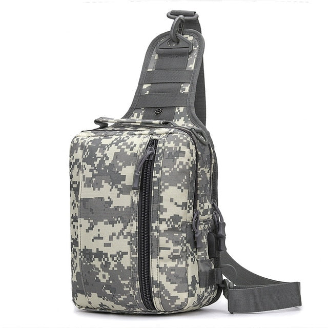 USB Charging Chest Bag Hiking Bag Military Tactical Men Army Bags Camouflage Shoulder Sling Fishing Blaso Travel Camping