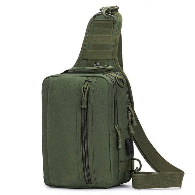 USB Charging Chest Bag Hiking Bag Military Tactical Men Army Bags Camouflage Shoulder Sling Fishing Blaso Travel Camping