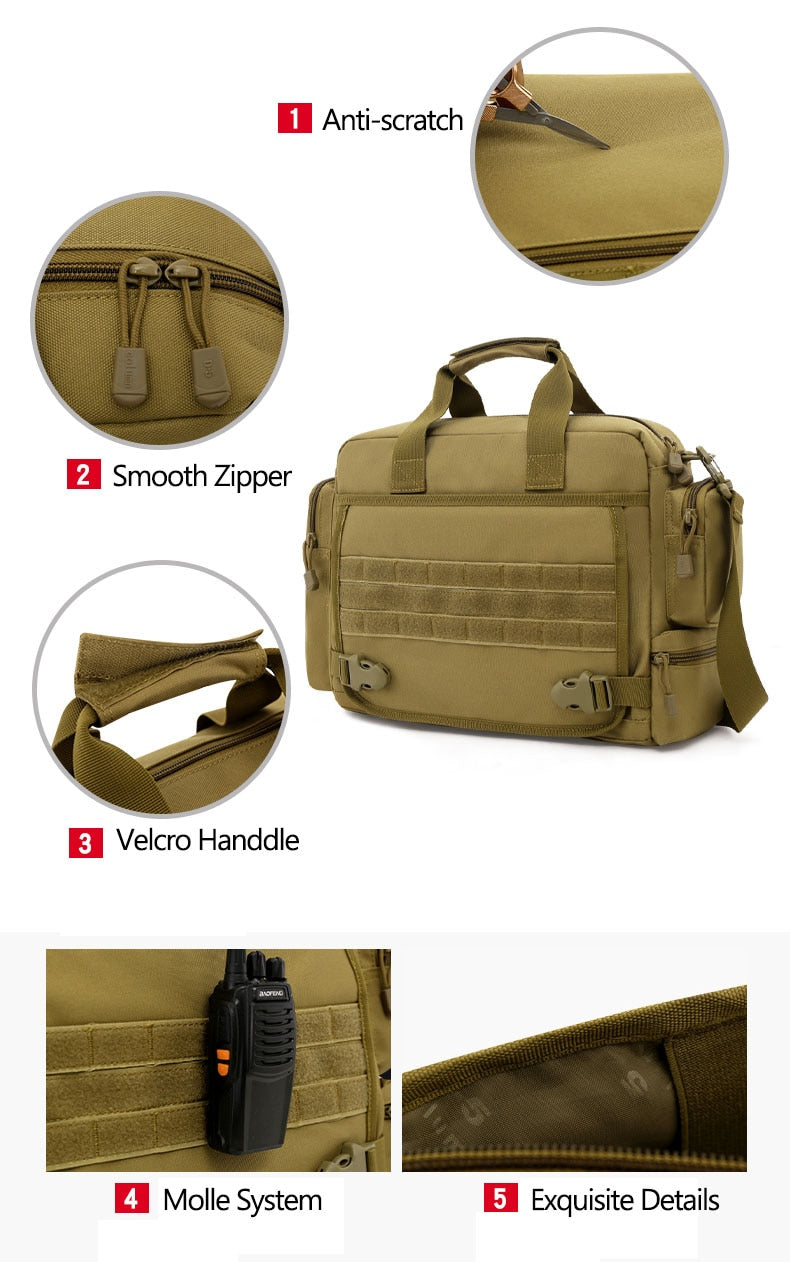 14inch Laptop Military Bag Tactical Bags Camouflage Army Camping Hiking Shoulder Travel Outdoor Molle Bag Sport Fishing