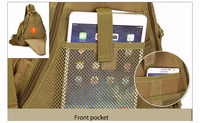 Tactical Backpack Single Shoulder - Three Sand