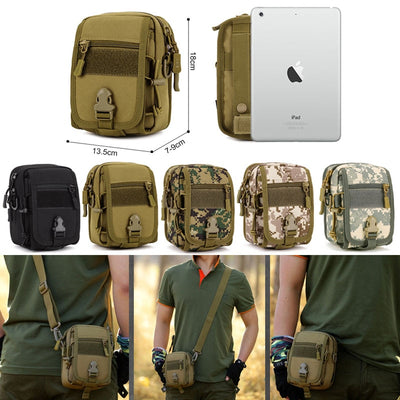 Waterproof Molle Tactical Pouch Bags Organizer EDC Waist Belt Bag Military Army Shoulder Strap Nylon Camping Small Pack