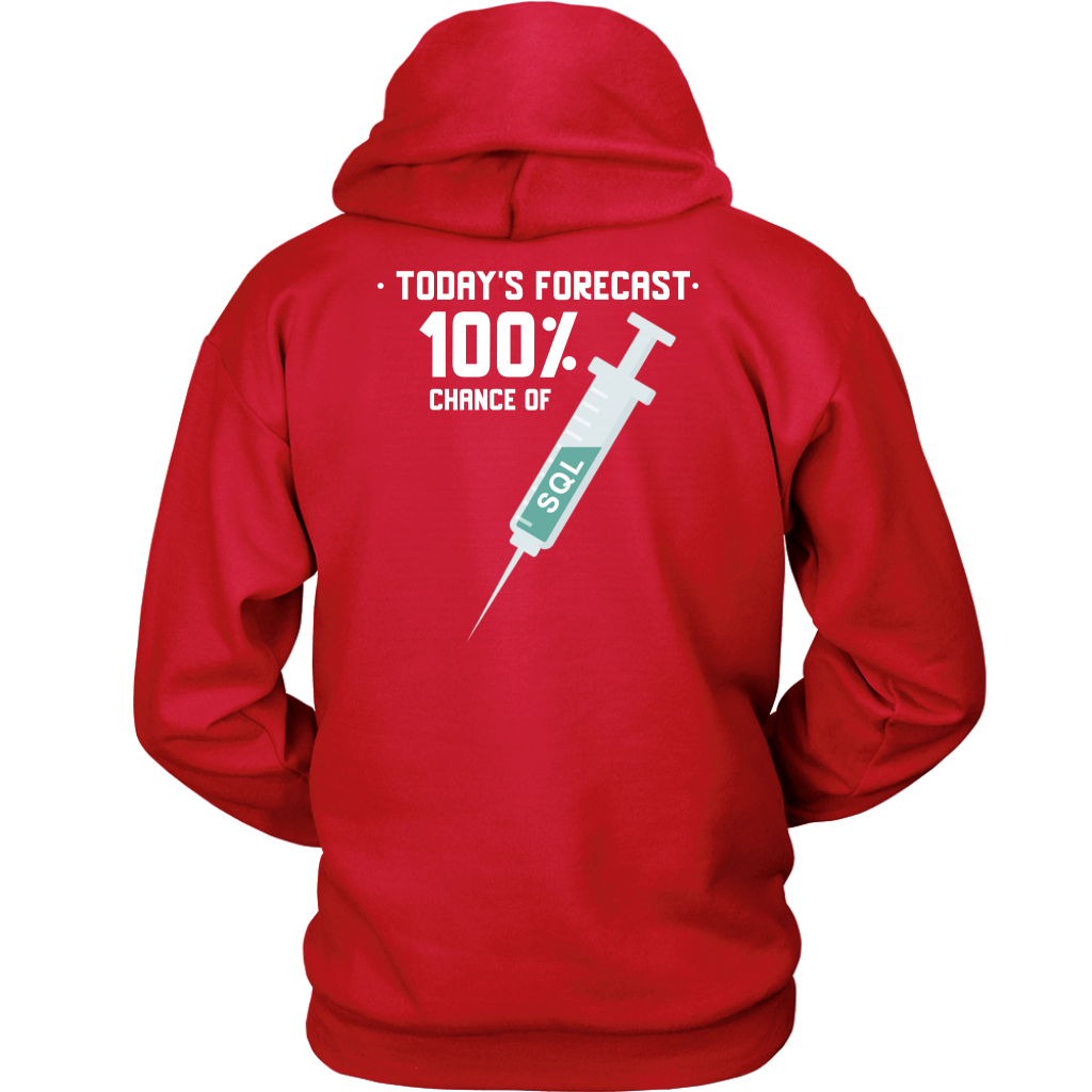 Today''s forecast 100% chance of SQL injection - Unisex Hoodie