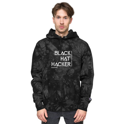 Black Hat Hacker v2 - Unisex Champion tie-dye hoodie