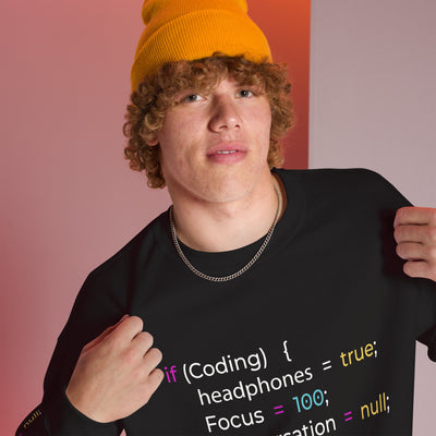 If coding headphones true focus 100 conversation null - Unisex Sweatshirt