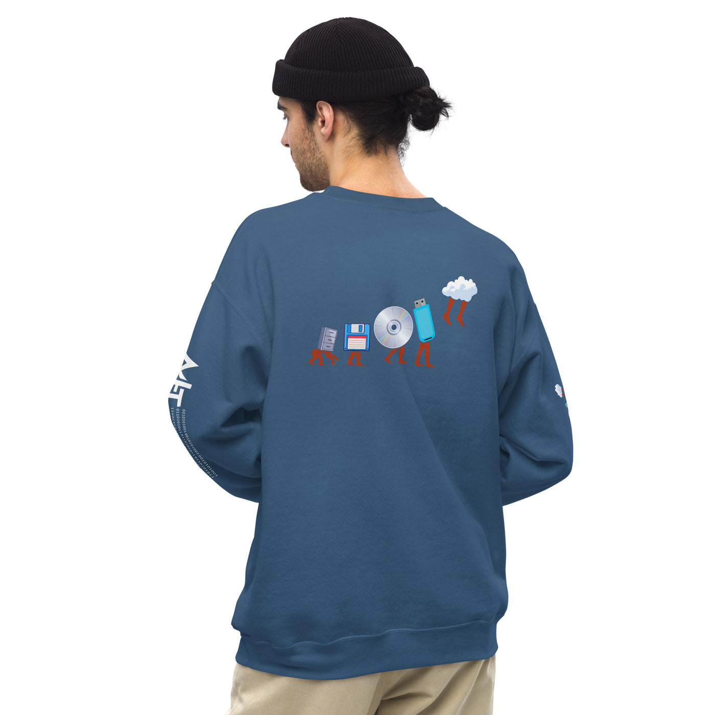 Evolution of data storage - Unisex Sweatshirt (back print)