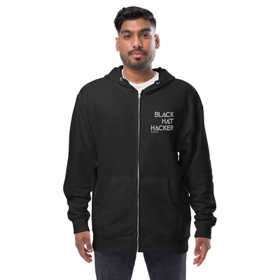 Black Hat Hacker - Unisex fleece zip up hoodie