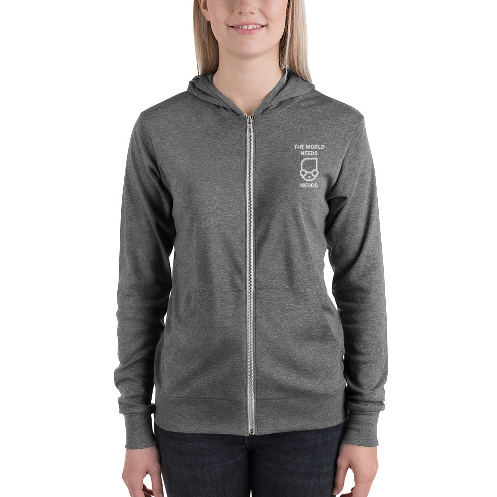 The world needs nerd - Unisex zip hoodie