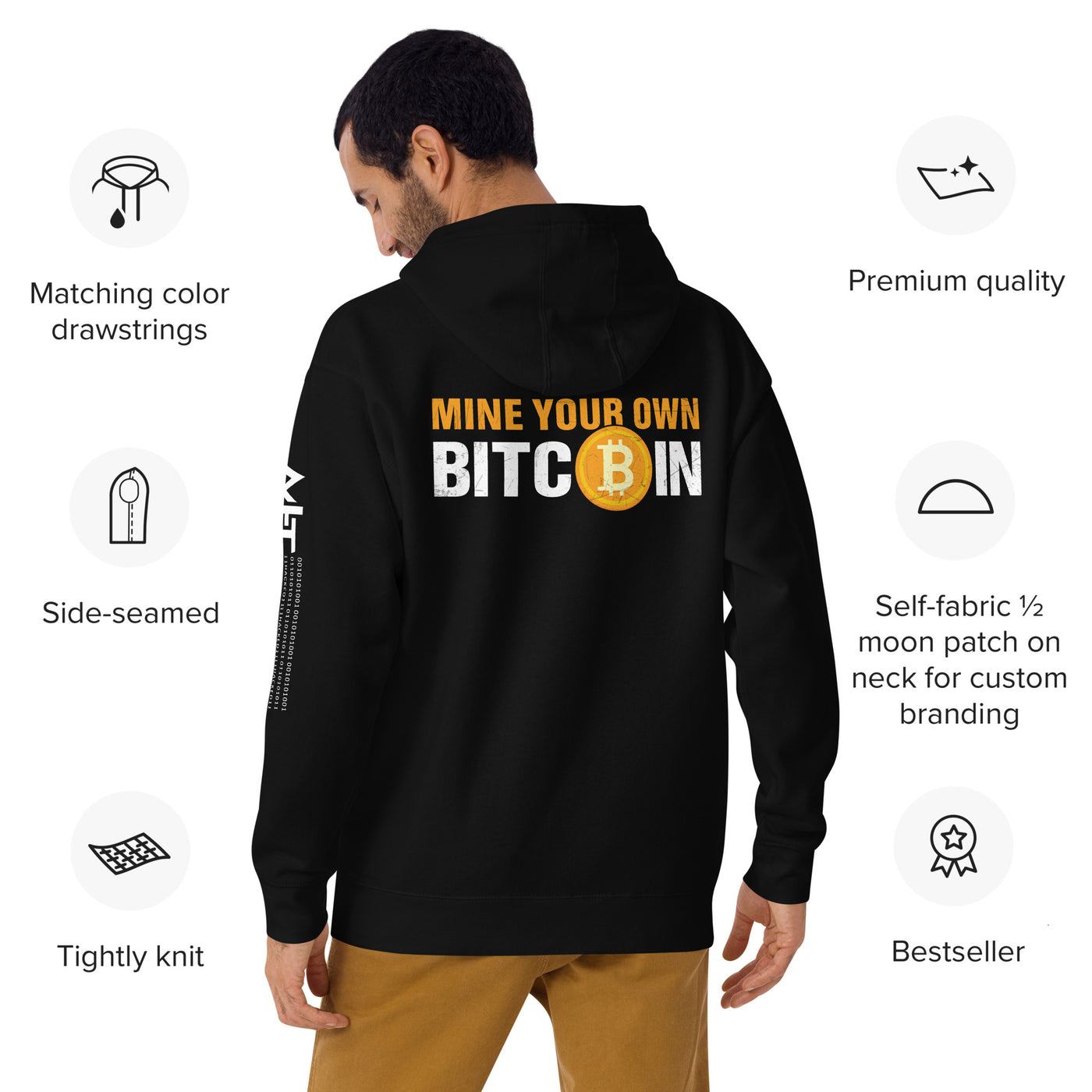 Mind Your Own Bitcoin Unisex Hoodie ( Back Print )