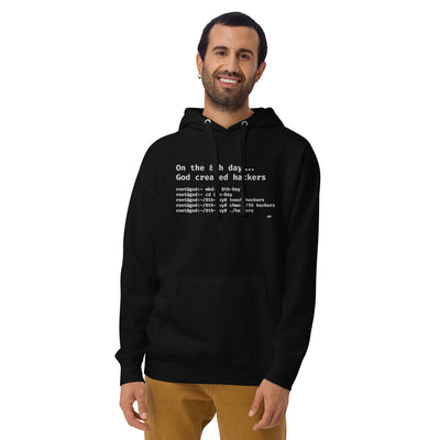 On the 8th day God created hackers - Unisex Hoodie (embroidered)