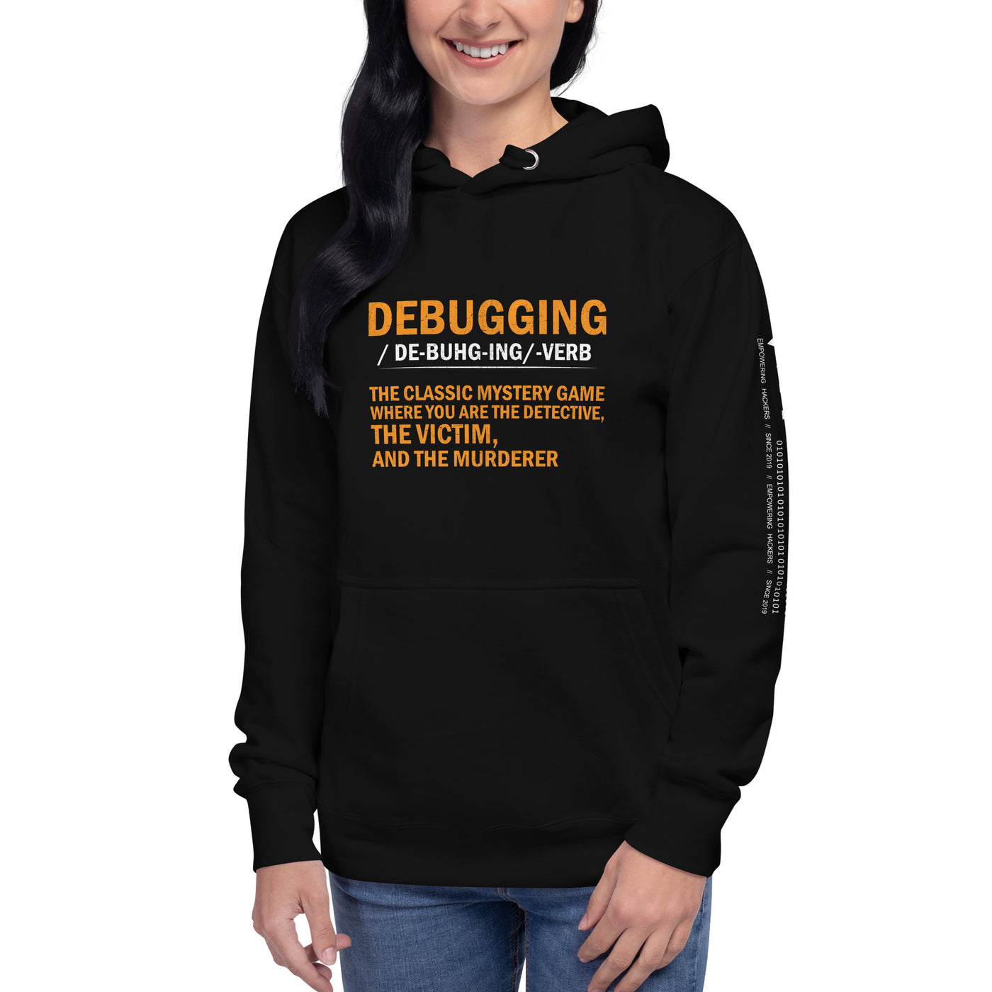 Debugging definition ( Orange Text ) - Unisex Hoodie