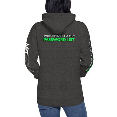 Password List  - Unisex Hoodie (back print )