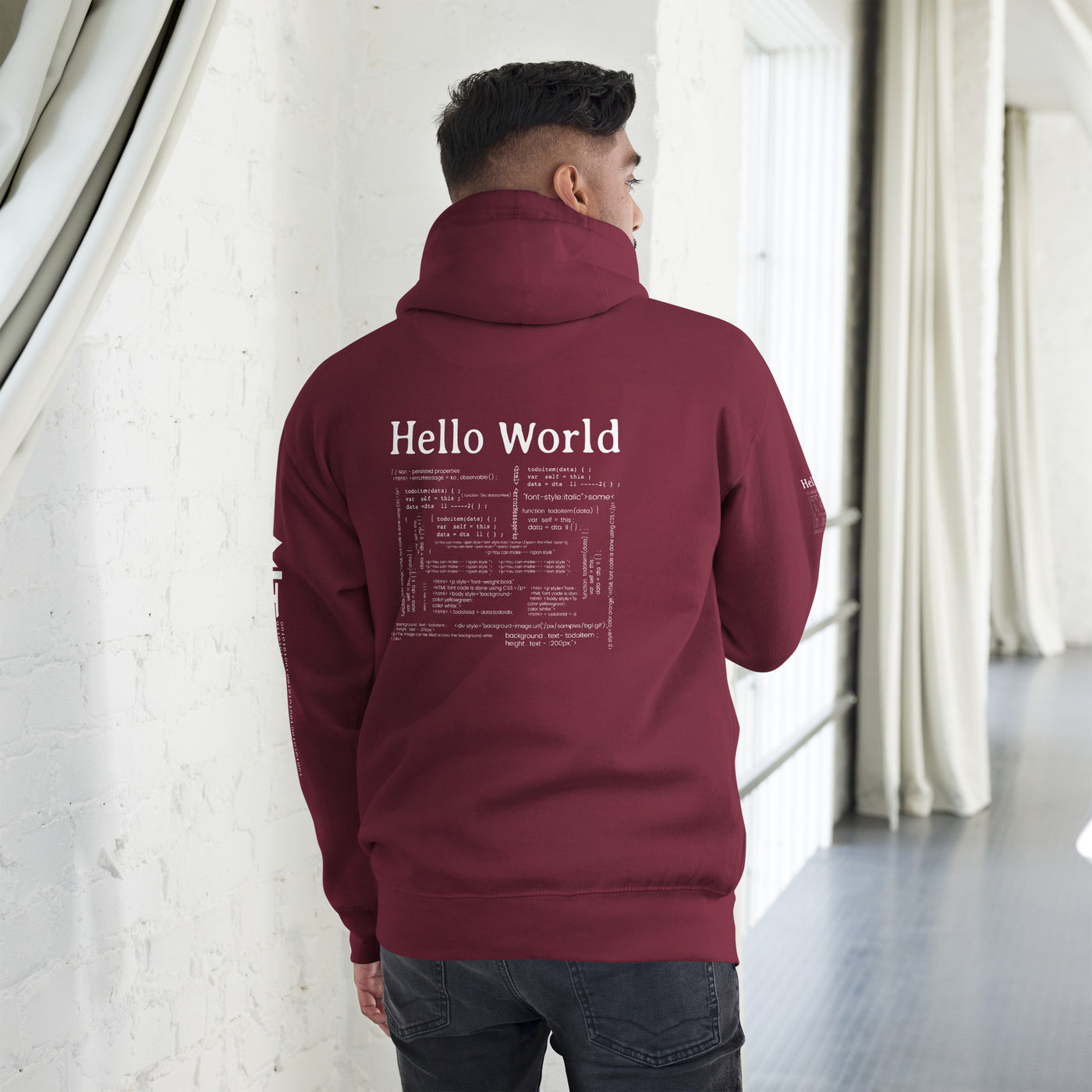 Hello world - Unisex Hoodie (back print)