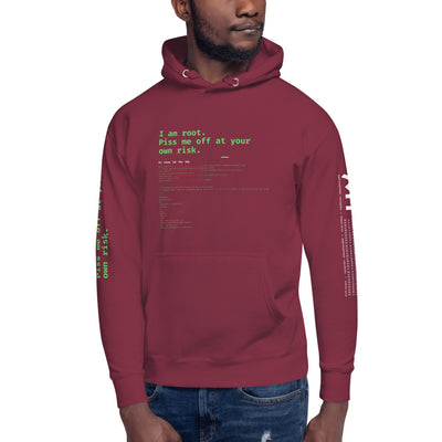 I am root. Piss me off at your own risk - Unisex Hoodie