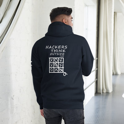 Hackers think outside the box - Unisex Hoodie (back print)