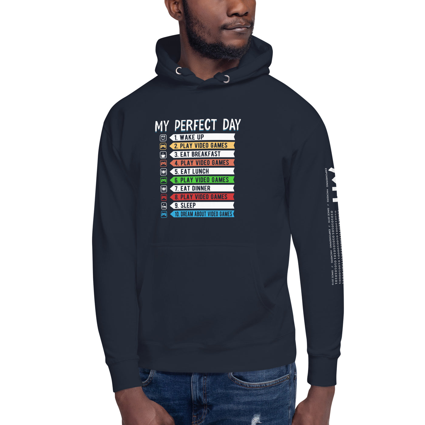 My perfect day wake up play video games Unisex Hoodie