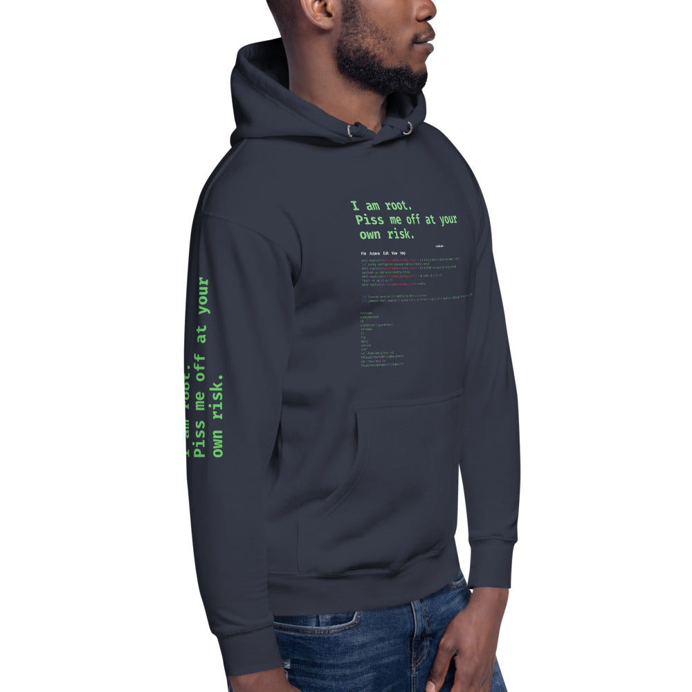 I am root. Piss me off at your own risk - Unisex Hoodie
