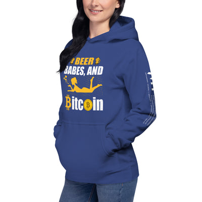 Beer, Babe and Bitcoin Unisex Hoodie