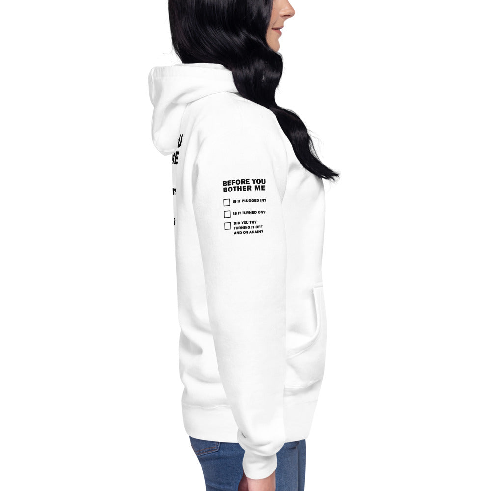 Before you bother me - Unisex Hoodie (back print)